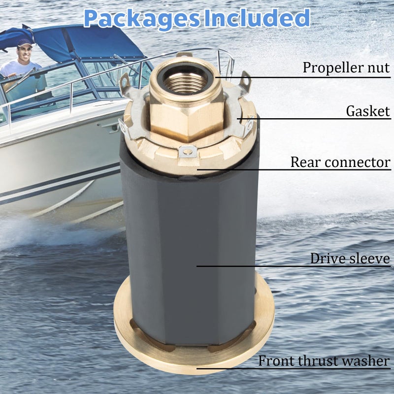 Qiclear مجموعة استبدال محور Qiclear 835257Q1 Flo-Torq II تناسب Mercruiser Alpha One/Bravo One محركات Mercury Mariner الخارجية 60-300 حصان، لقطع تركيب دافعة 15 سن لأسنان - Image 4